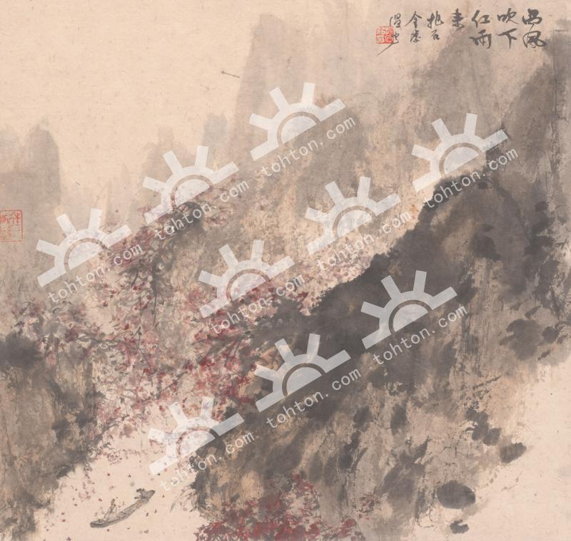 西风吹下红雨来